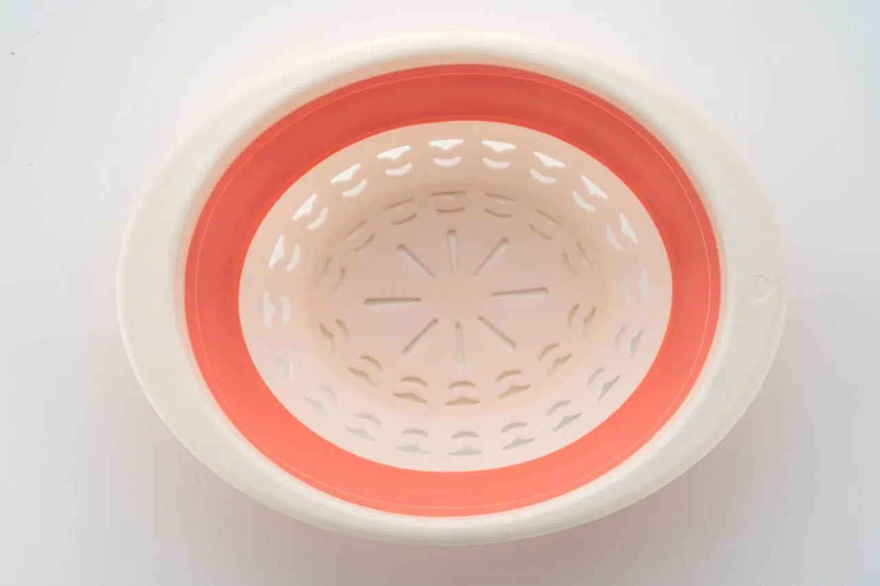 0794 Round Foldable Fruit Vegetables Washing Bowl Drying Basket
