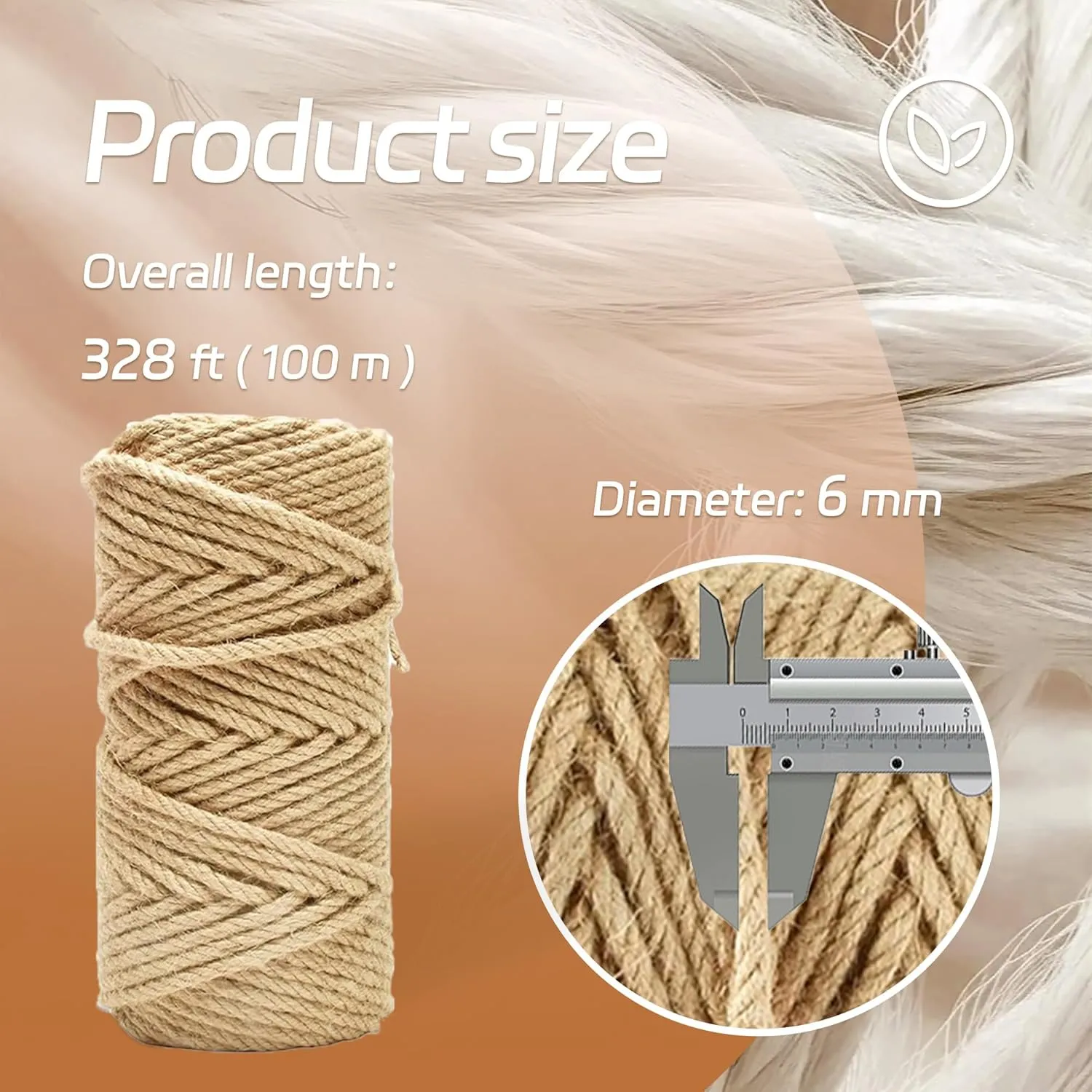 1/4 inch 328ft Natural Sisal Rope for Cat Scratchers Ideal for Replacing The Twine on cat Trees, Repairing, Replacing, or Recovering cat Towers with Scratch Posts(1/4 inch 328ft)