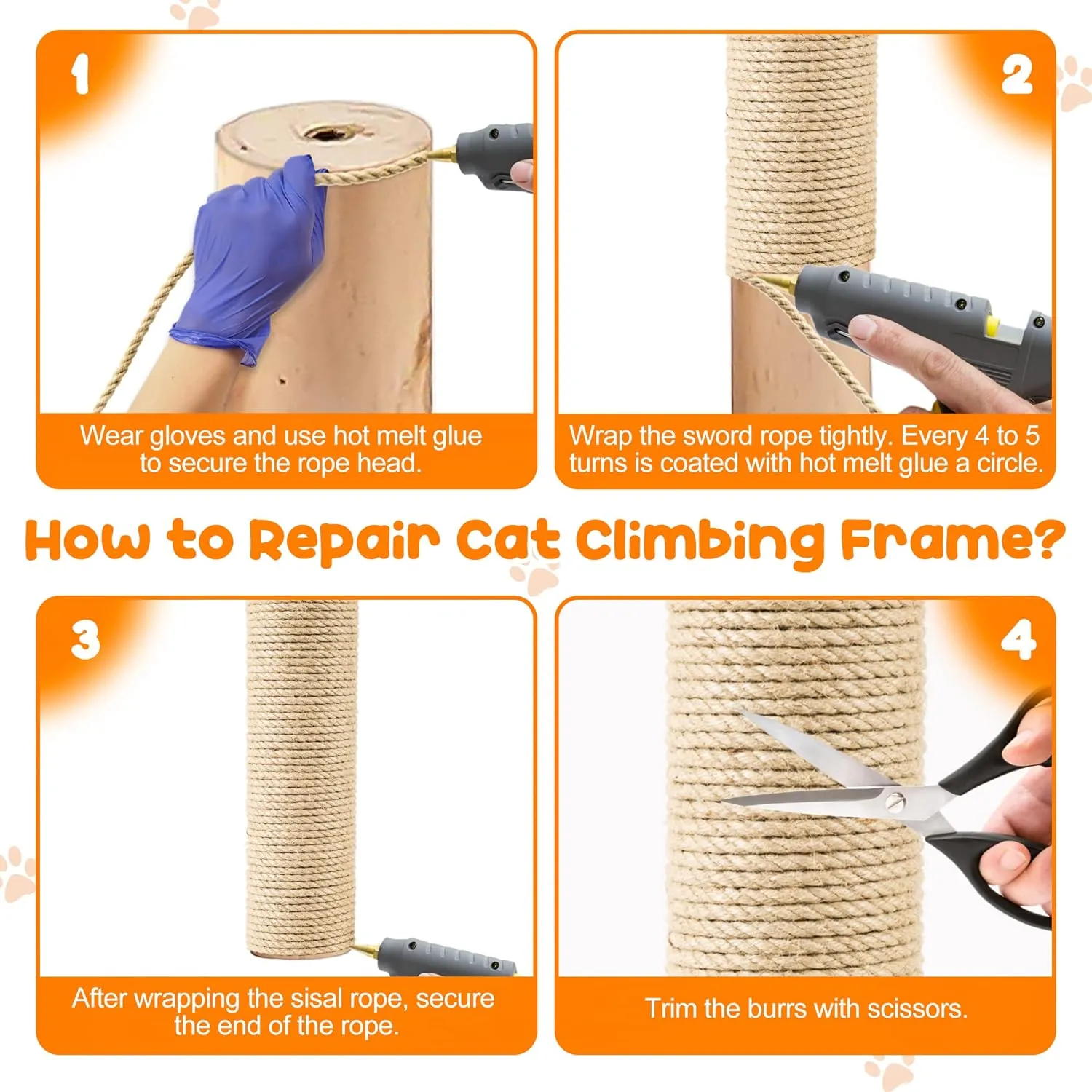 164FT/50M Cat Scratching Sisal Rope, 6mm Thick Natural Jute Rope for Scratch Posts, Cat Trees, DIY Projects, Sisal Rope for Cat Scratcher with 2 Cat Mouse Toys (Natural, 164ft)