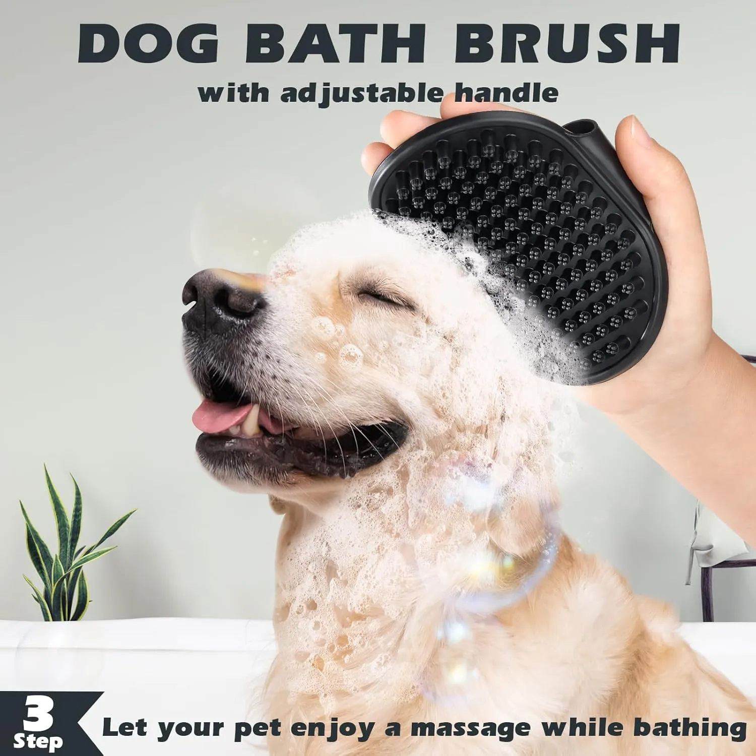 3PCS Dog Grooming Kit - Deshedding Brush, Slicker Brush, Bath Brush and Comb for Pet Supplies (Green Black)