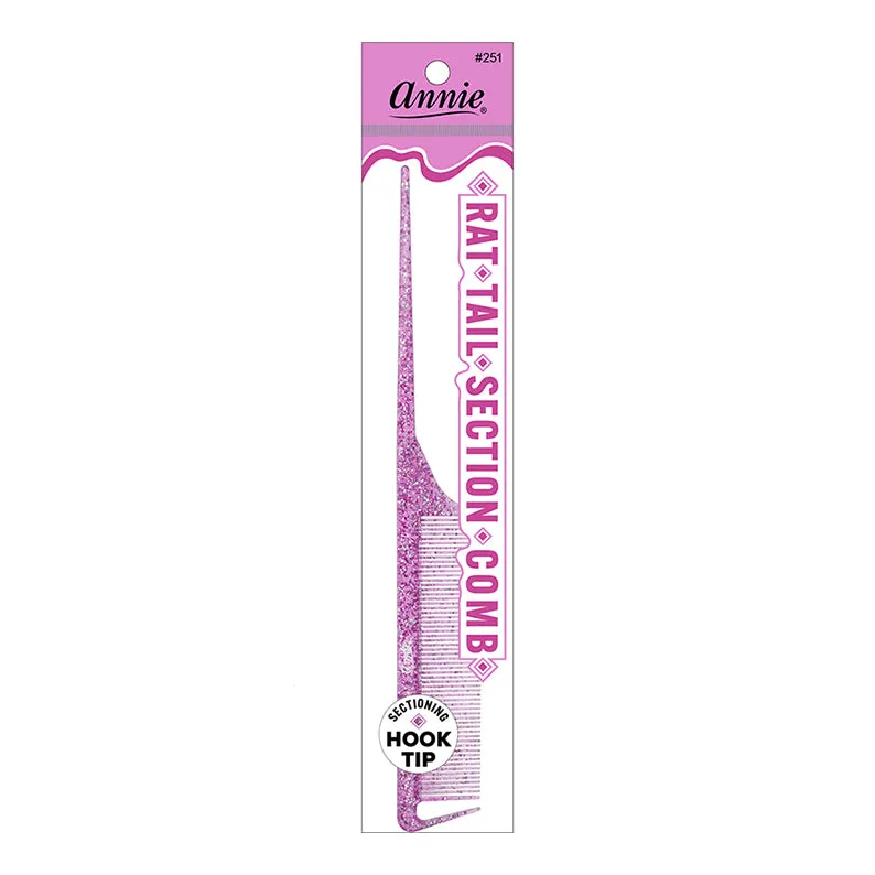 ANNIE #00251 Luminous Rat Tail Section Comb [ASSORTED COLOR]