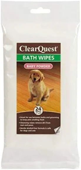 BATH WIPES for DOGS & CATS - Keep Your Pet Smelling Fresh Between Grooming Baths(5 Packages Baby Powder)