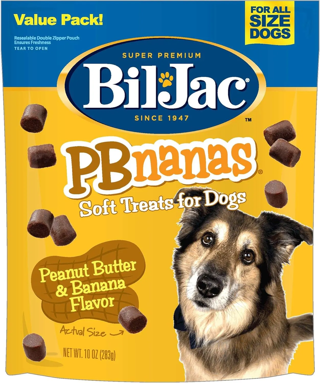 Bil-Jac Pbnanas Soft Dog Treats, 10 Ounce (Pack Of 2) Natural Peanut Butter Food For Your Healthy Puppy