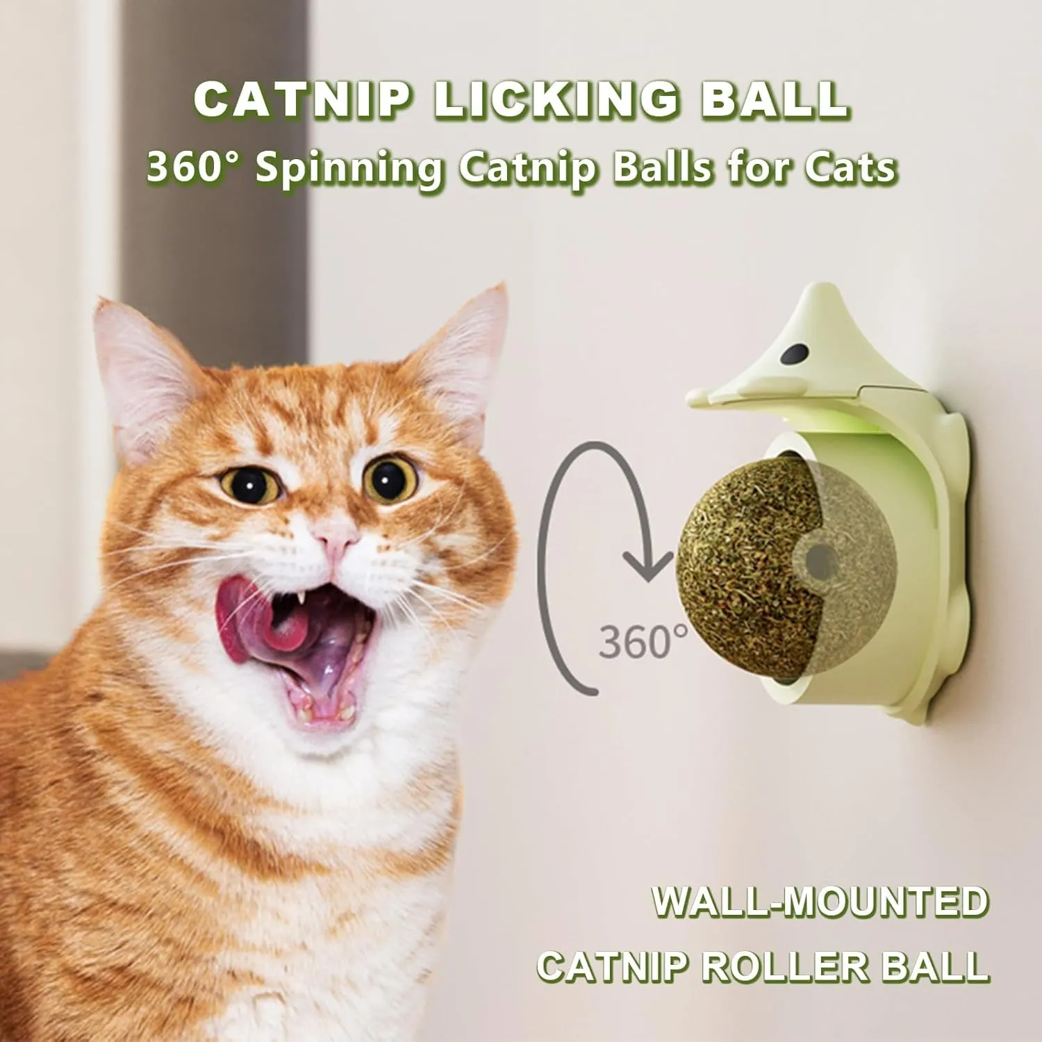 Blnboimrun 3 Pcs Catnip Toys Balls That Stick on Wall,Cat Toy Ball, Catnip Wall Balls for Cats Lick,Cat Face Scratchers, Cat self Groomer for Indoor Cats, (3-Color, Hedgehog)
