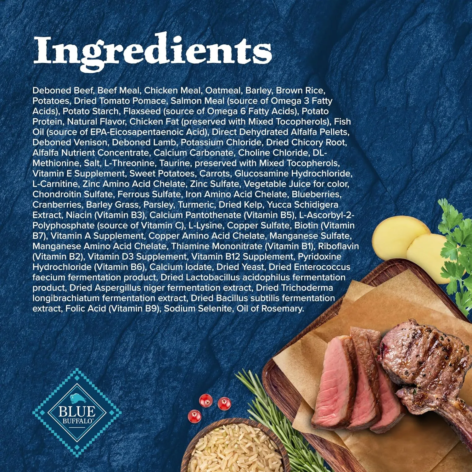 Blue Buffalo Wilderness Rocky Mountain Recipe High-Protein Large Breed Adult Dry Dog Food, Made in the USA with Natural Ingredients Plus Wholesome Grains, Red Meat, 24-lb. Bag