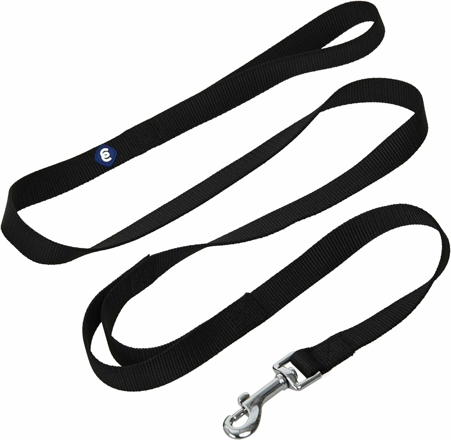 Blueberry Pet Essentials Double Handle Dog Leash for Traffic Control | 5ft. x 3/4" Medium Dog Leash | Classic Dog Leash with Two Handles for Dogs That Pull | Nylon 2 Handle Dog Leash in Black