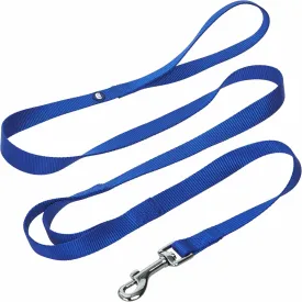 Blueberry Pet Essentials Double Handle Dog Leash for Traffic Control | 5ft. x 3/4" Medium Dog Leash | Classic Dog Leash with Two Handles for Dogs That Pull | Nylon 2 Handle Dog Leash in Royal Blue
