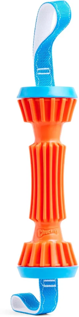 Chuckit! Rugged Bumper Dog Toy - Durable Fetch Stick with TPR Ridges for Easy Grip - Tug-of-War Toy for Medium and Large Dogs - Floats in Water - Size Medium - 13.5-inch Length - Orange and Blue