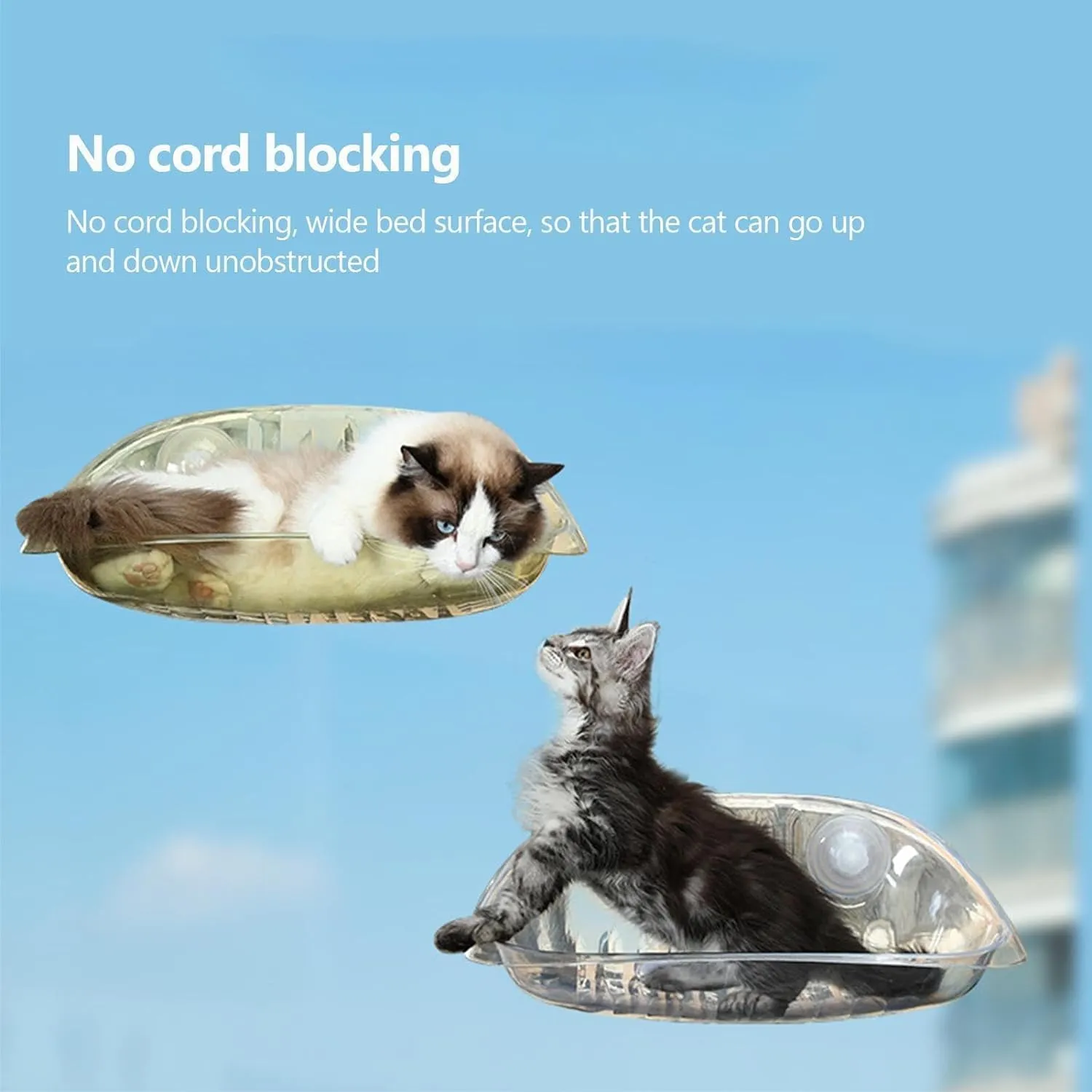 Deluxe Cat Window Perch with Clear ABS Plastic - Strong Suction Cup Hammock, Easy Installation, and Comfortable Design for All Cat Sizes (Clear)