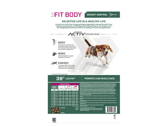 Eukanuba Medium Breed Weight Control Fit Body Dog Dry Food