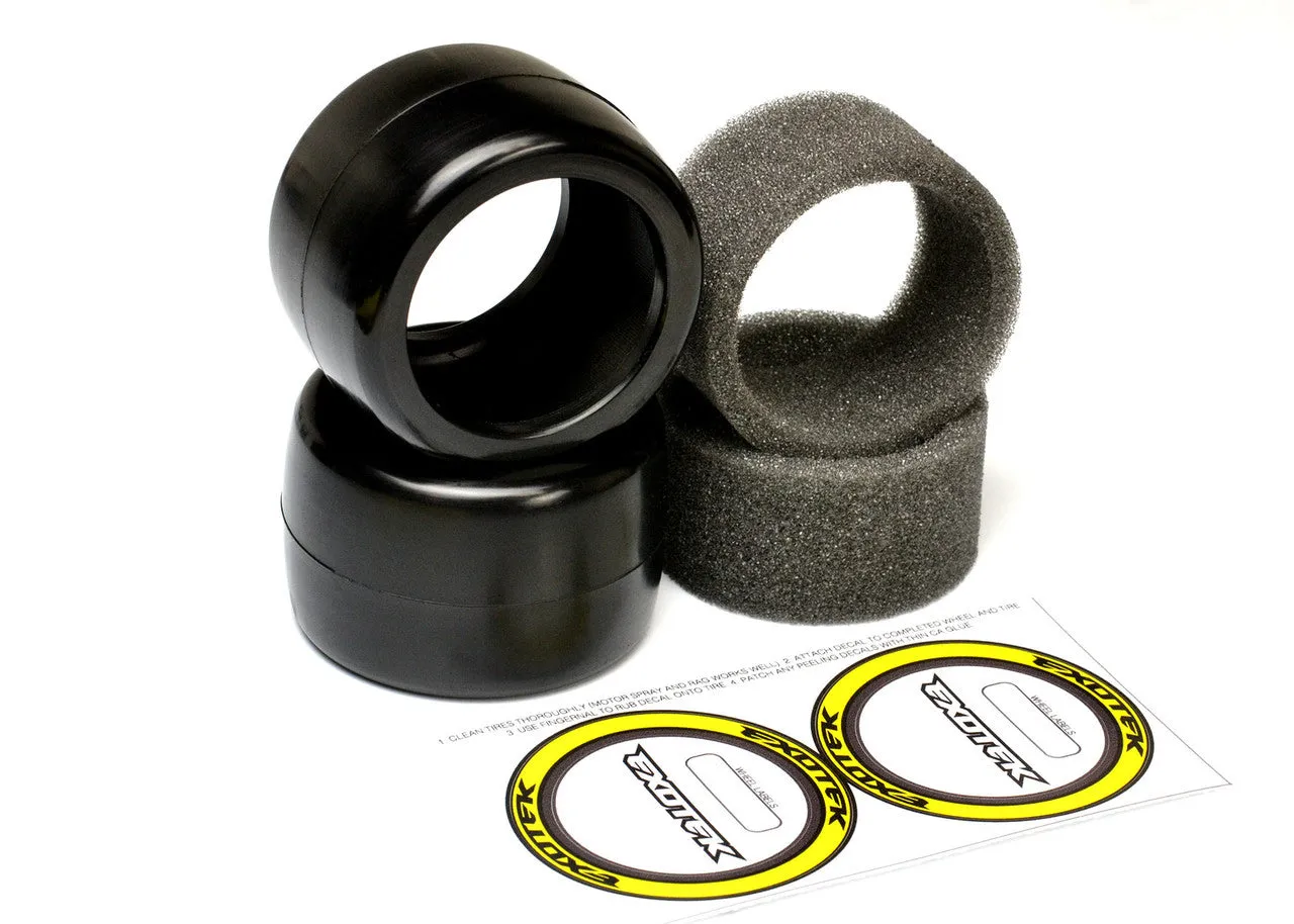Exotek F1 1/10 Rubber Tires V2 - Rear 36x (Yellow-Medium) (2pc)