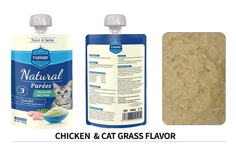 FAENBEI  Cat Treats Nozzle Pouch Twist and Serve 3.17oz (pack of 5)
