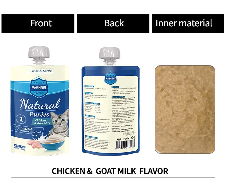 FAENBEI  Cat Treats Nozzle Pouch Twist and Serve 3.17oz (pack of 5)