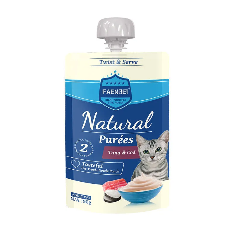 FAENBEI  Cat Treats Nozzle Pouch Twist and Serve 3.17oz (pack of 5)