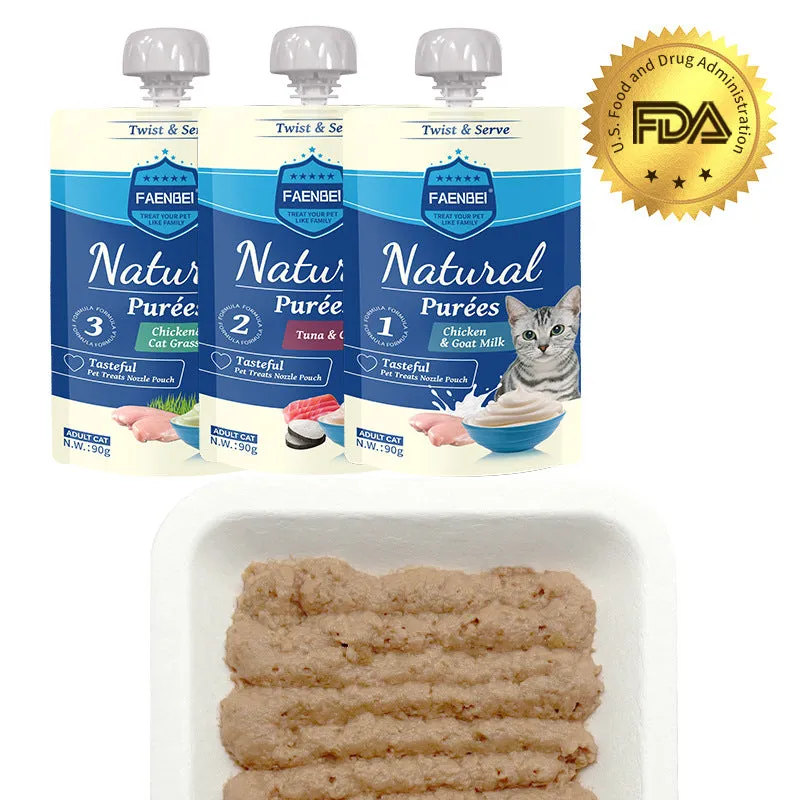 FAENBEI  Cat Treats Nozzle Pouch Twist and Serve 3.17oz (pack of 5)