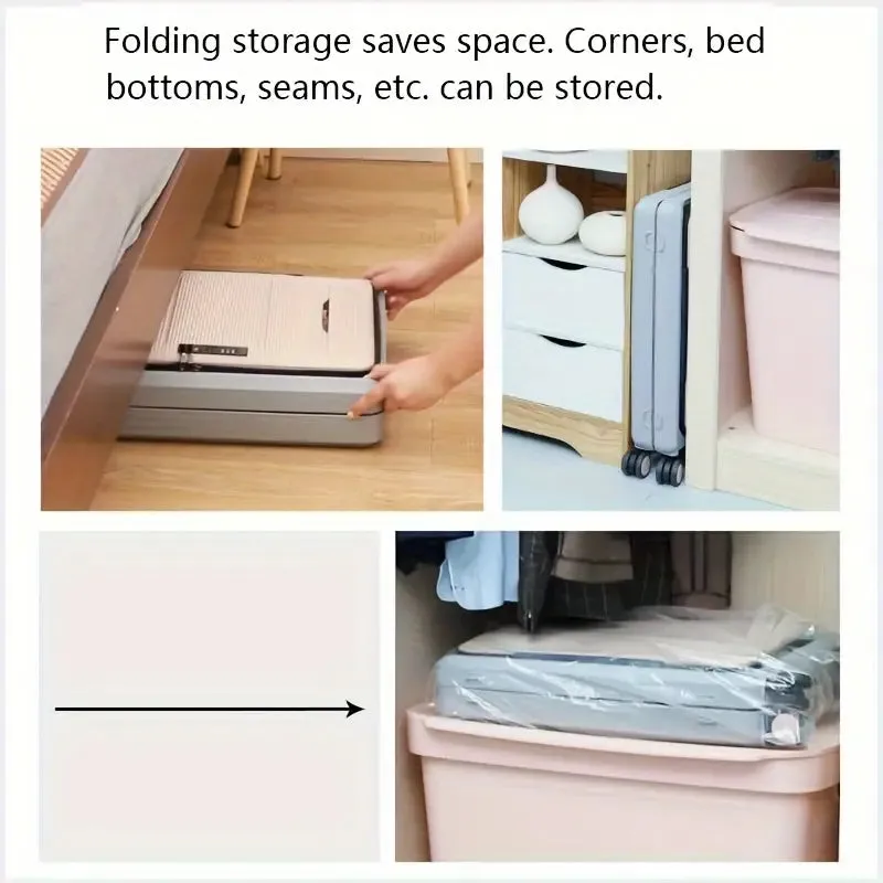Foldable Hardcase Cabin Suitcase for Travel-Pink (20 inch-55 cm)