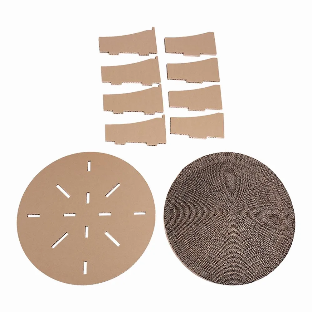 Ibiyaya Sand Dune Round Cat Scratcher with Replaceable Cardboard Insert