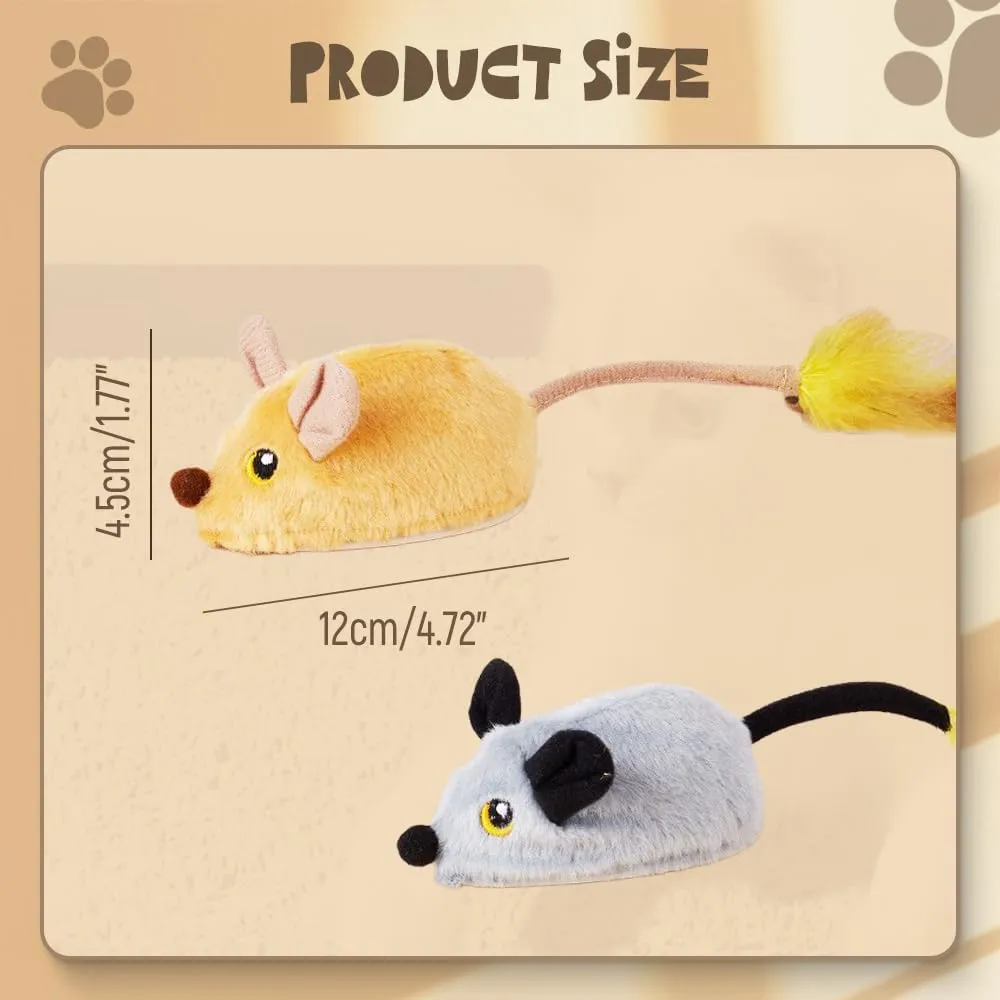 Interactive Cat Toys, Indoor Remote Control Cat Toys, Automatic Cat Toys Mouse, Simulation Plush Rechargeable Mobile Cat Mouse Toys with Lights will Automatically Turn The Cat Chase Toys (Yellow)