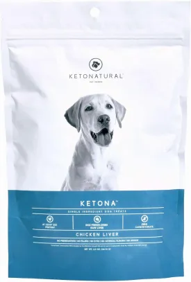 Ketona Zero Carb Chicken Liver Dog Treats - High Protein (52%), No Carb (0%), 100% Freeze Dried Chicken Liver Bites, Delicious and Healthy Treat and Training Reward