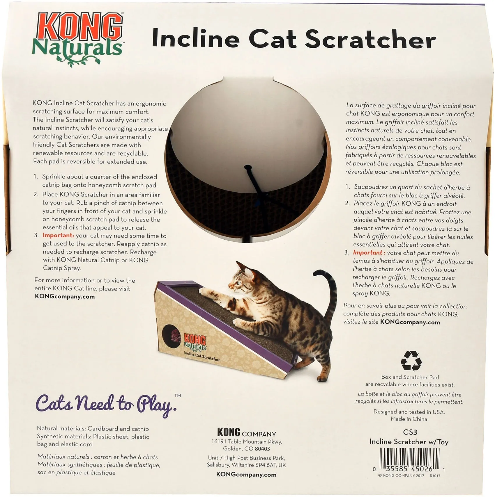 KONG Naturals Incline Scratcher w/ Toy