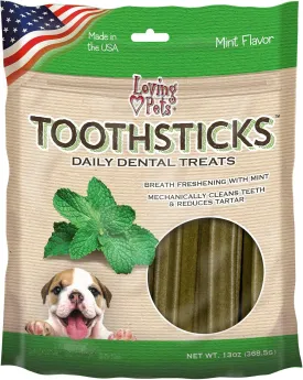 Loving Pets Toothsticks  Fresh Mint Dental Sticks for Dogs (for Medium/Large Dogs 20-100  lbs)