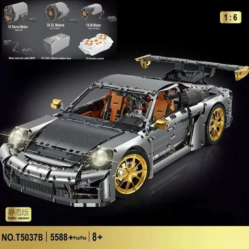 MOC Tech RC Super Classic Sports Car Bricks Toys T5037BP