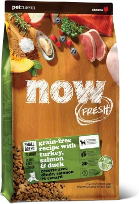 Now Fresh Grain-Free, Dry Dog Food, Small Breed Kibble, Real Meat and Fish, Turkey, Salmon and Duck Senior Recipe, 6 lb Bag