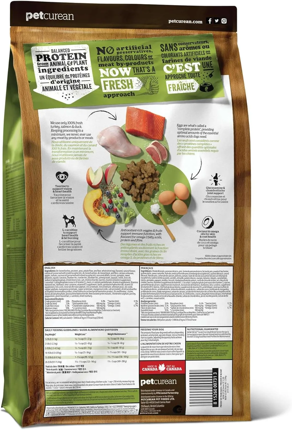 Now Fresh Grain-Free, Dry Dog Food, Small Breed Kibble, Real Meat and Fish, Turkey, Salmon and Duck Senior Recipe, 6 lb Bag