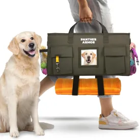 Panther Armor Dog Travel Bag- Hanging Dog Organizer & Pet Storage Tote Bag for Supplies | Waterproof Door Storage & Closet Organizer | Dog Food & Treat Container for Travel Accessories
