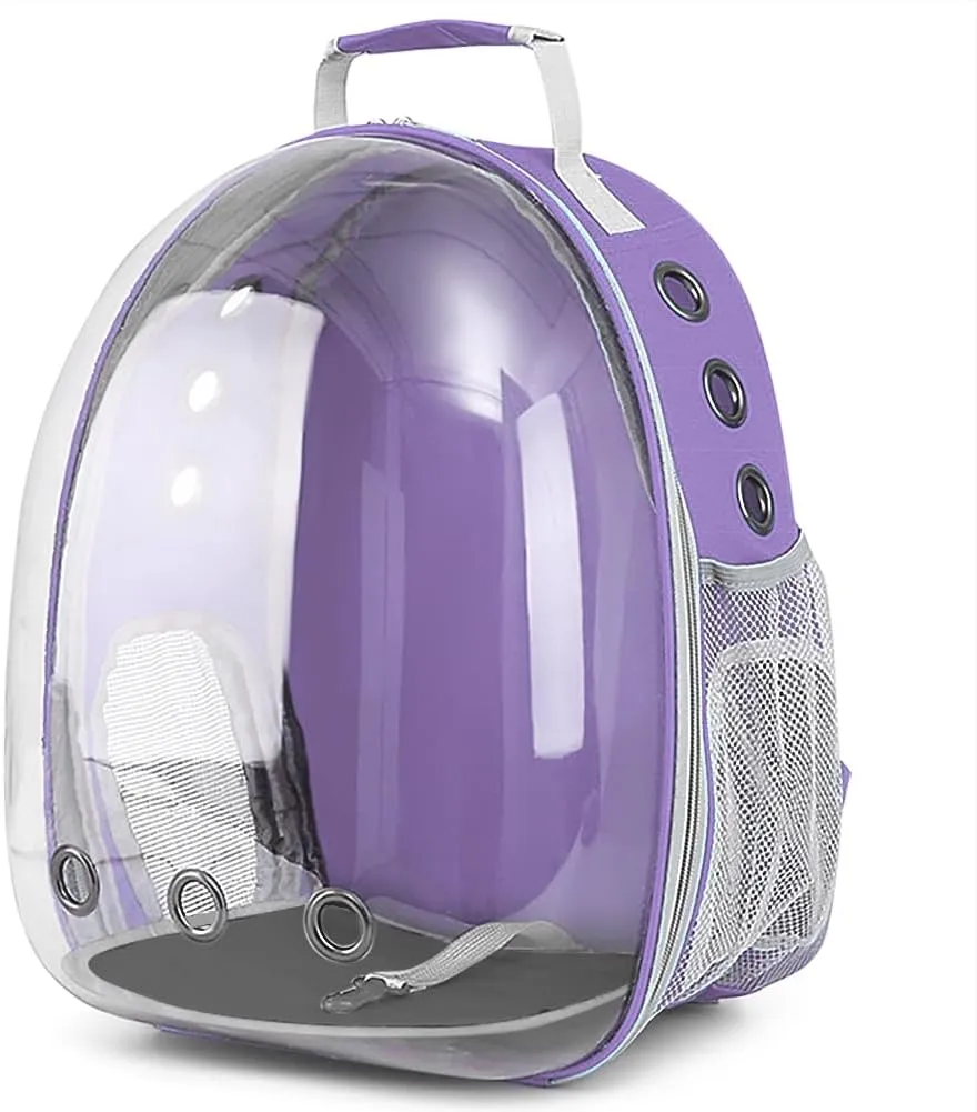 Pet Backpack Carrier,Bubble Backpack Cat Carrier,Pets and Small Dogs,Space Capsule Pet Carrier for Traveling, Walking, Hiking and Outdoor Activities (Purple)