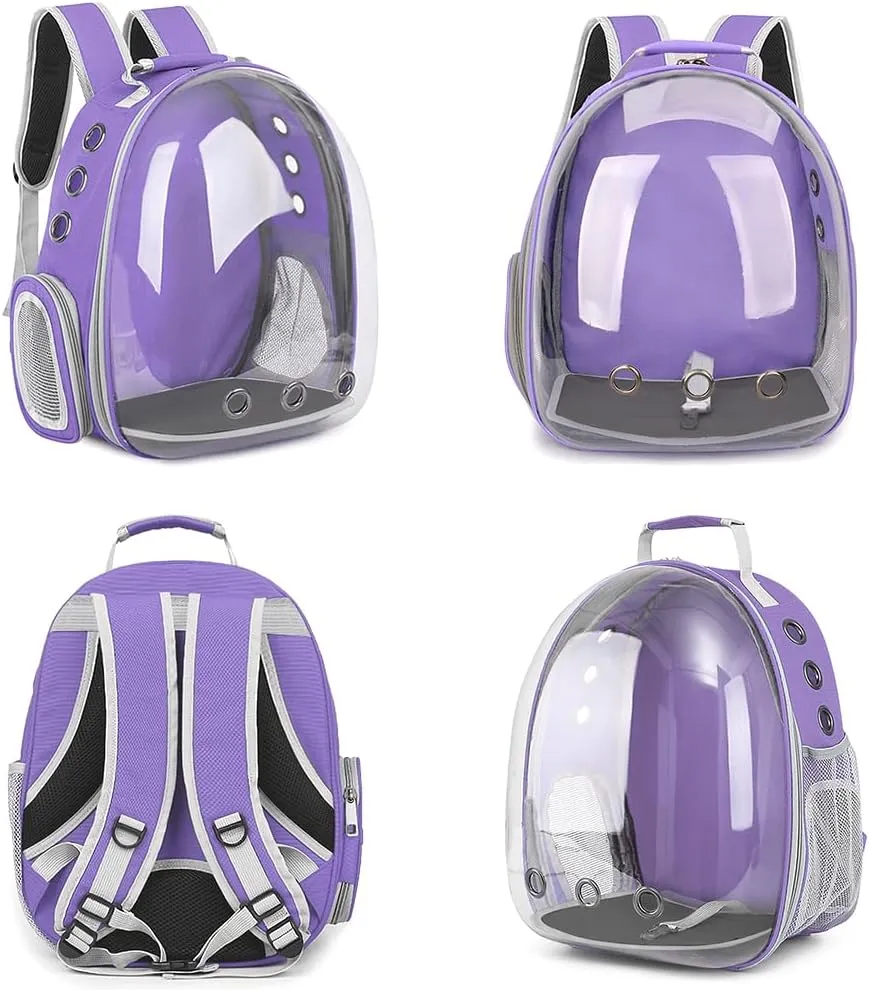 Pet Backpack Carrier,Bubble Backpack Cat Carrier,Pets and Small Dogs,Space Capsule Pet Carrier for Traveling, Walking, Hiking and Outdoor Activities (Purple)