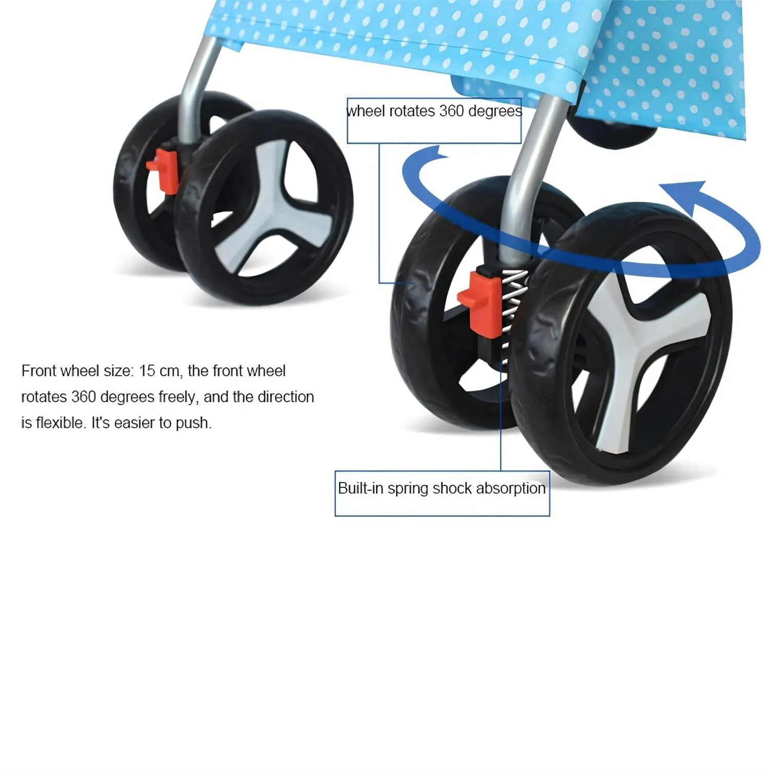 Pet Stroller 4 Wheels Dog Cat Stroller for Small Medium Dogs Cats Pet Folding Stroller with Cup Holder and Storage Basket, Easy to Walk Travel Carrier, Black