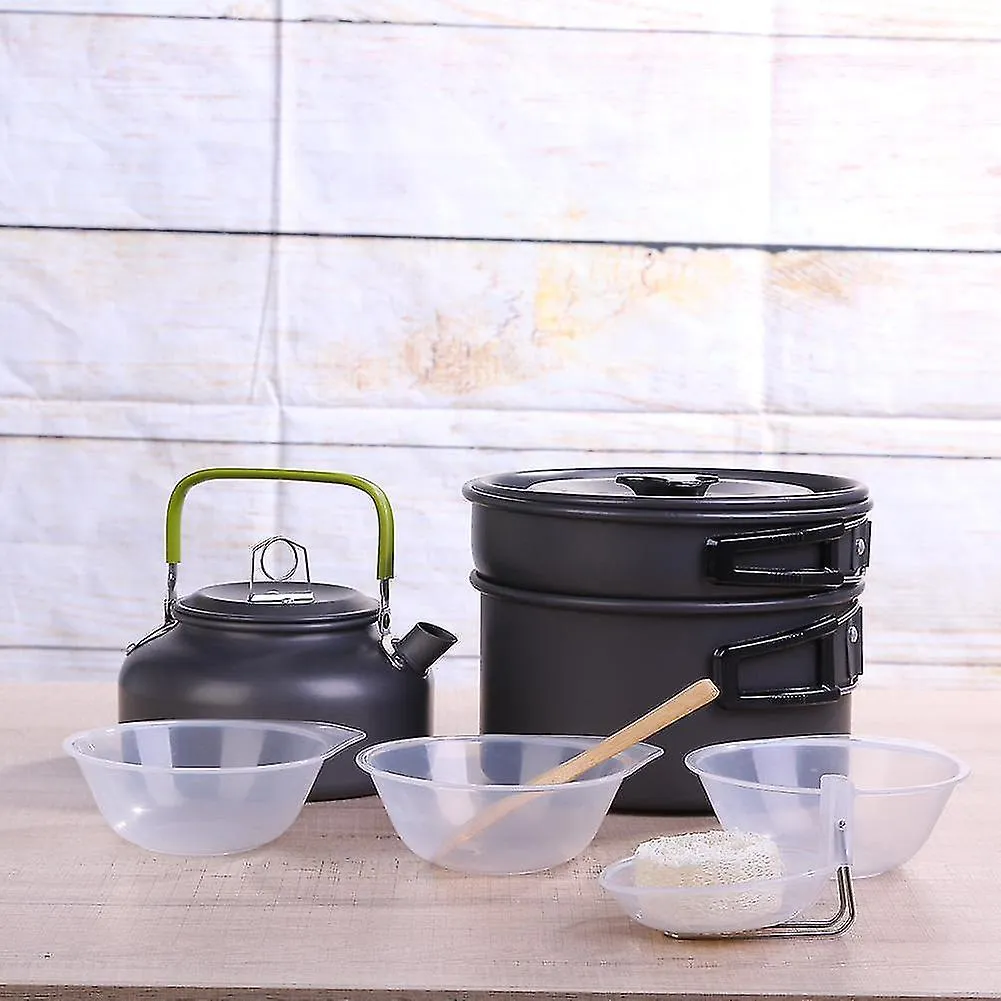 Portable cooking stoves portable camping cookware aluminum travelling hiking picnic bbq tableware set outdoor cooking
