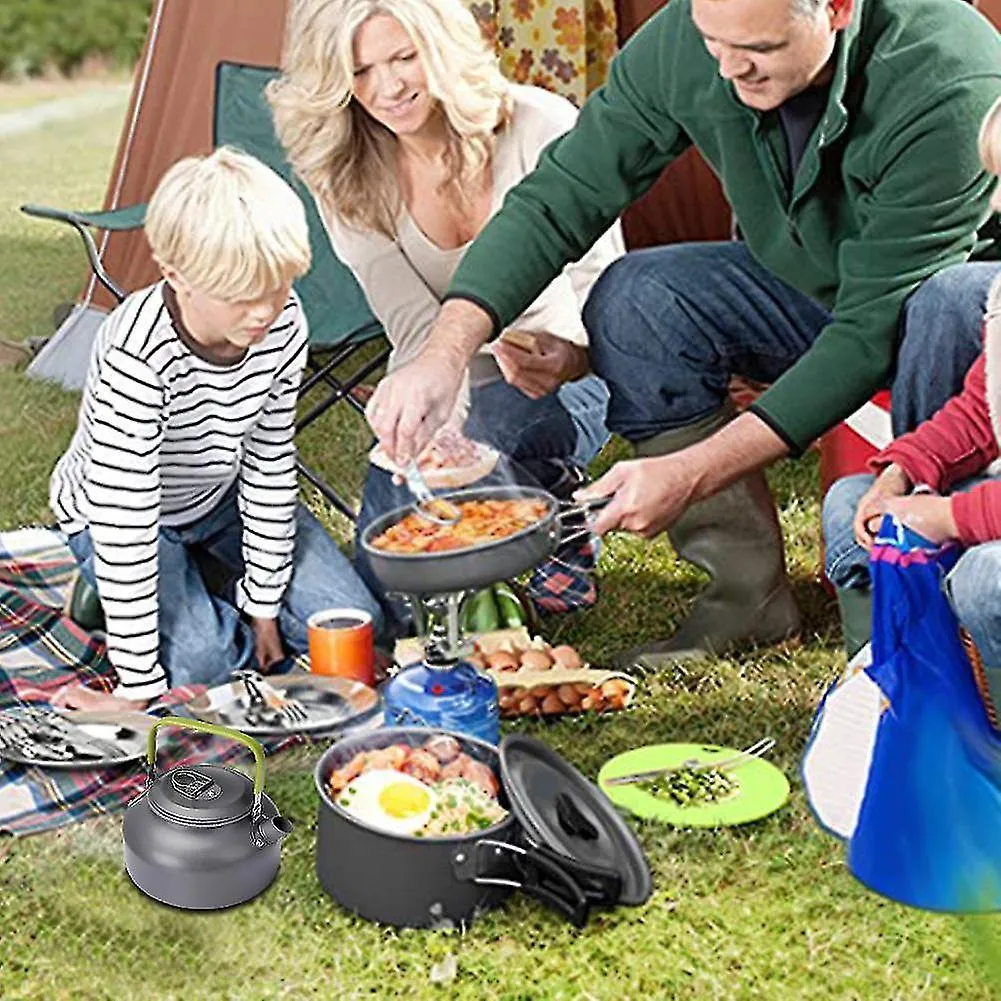 Portable cooking stoves portable camping cookware aluminum travelling hiking picnic bbq tableware set outdoor cooking
