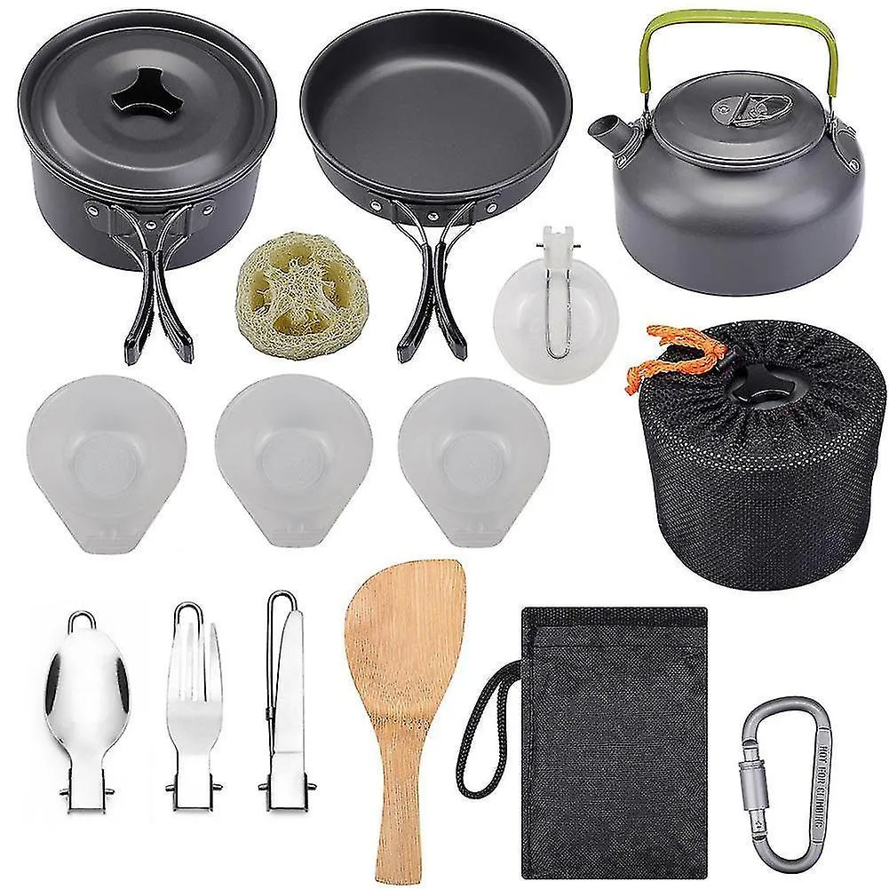 Portable cooking stoves portable camping cookware aluminum travelling hiking picnic bbq tableware set outdoor cooking