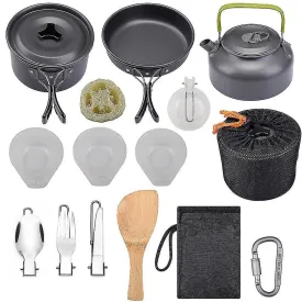 Portable cooking stoves portable camping cookware aluminum travelling hiking picnic bbq tableware set outdoor cooking