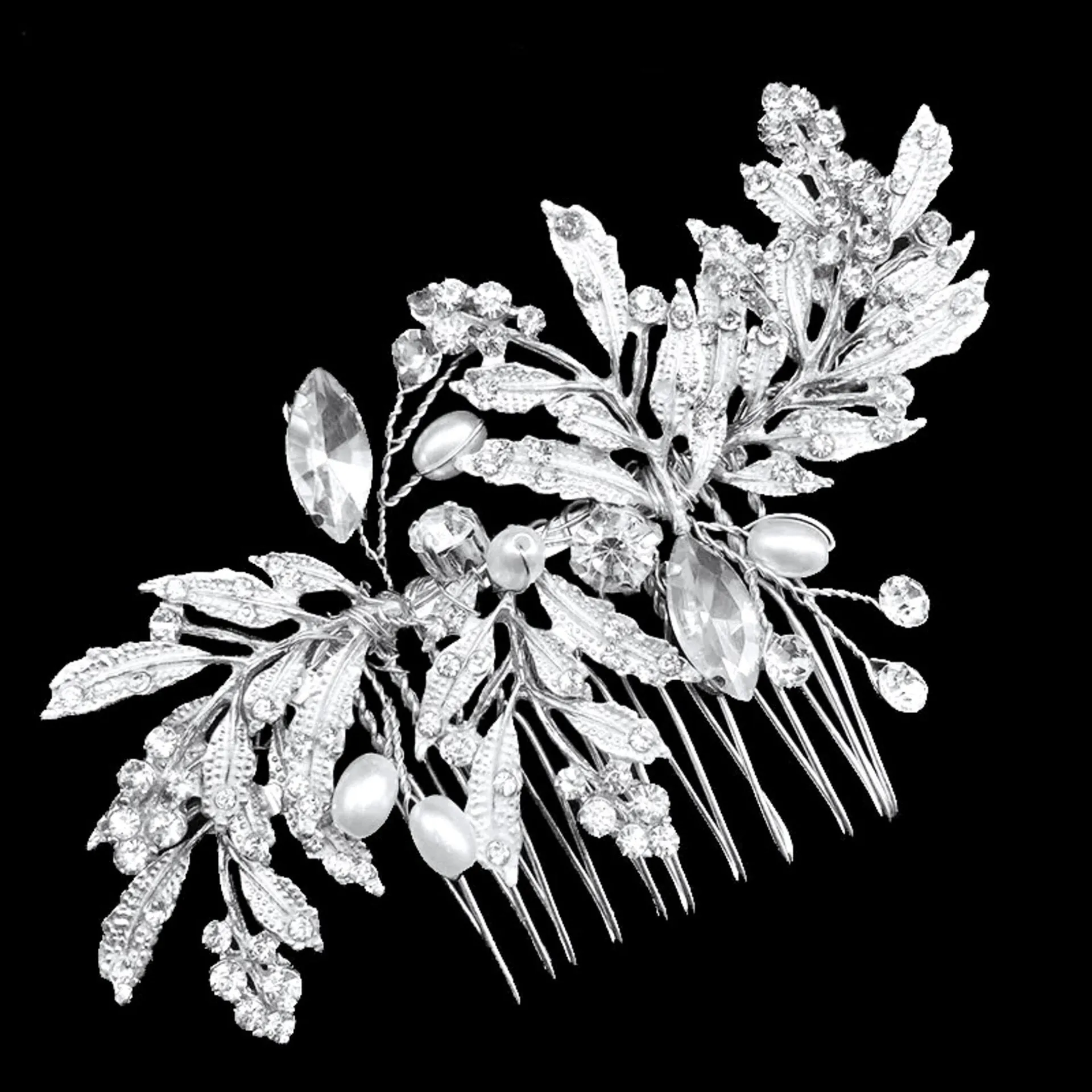 "Daphne" - Pearl and Crystal Bridal Hair Comb - Available in Gold and Silver
