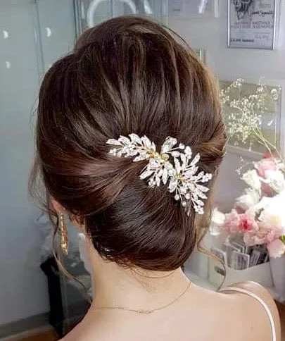"Daphne" - Pearl and Crystal Bridal Hair Comb - Available in Gold and Silver