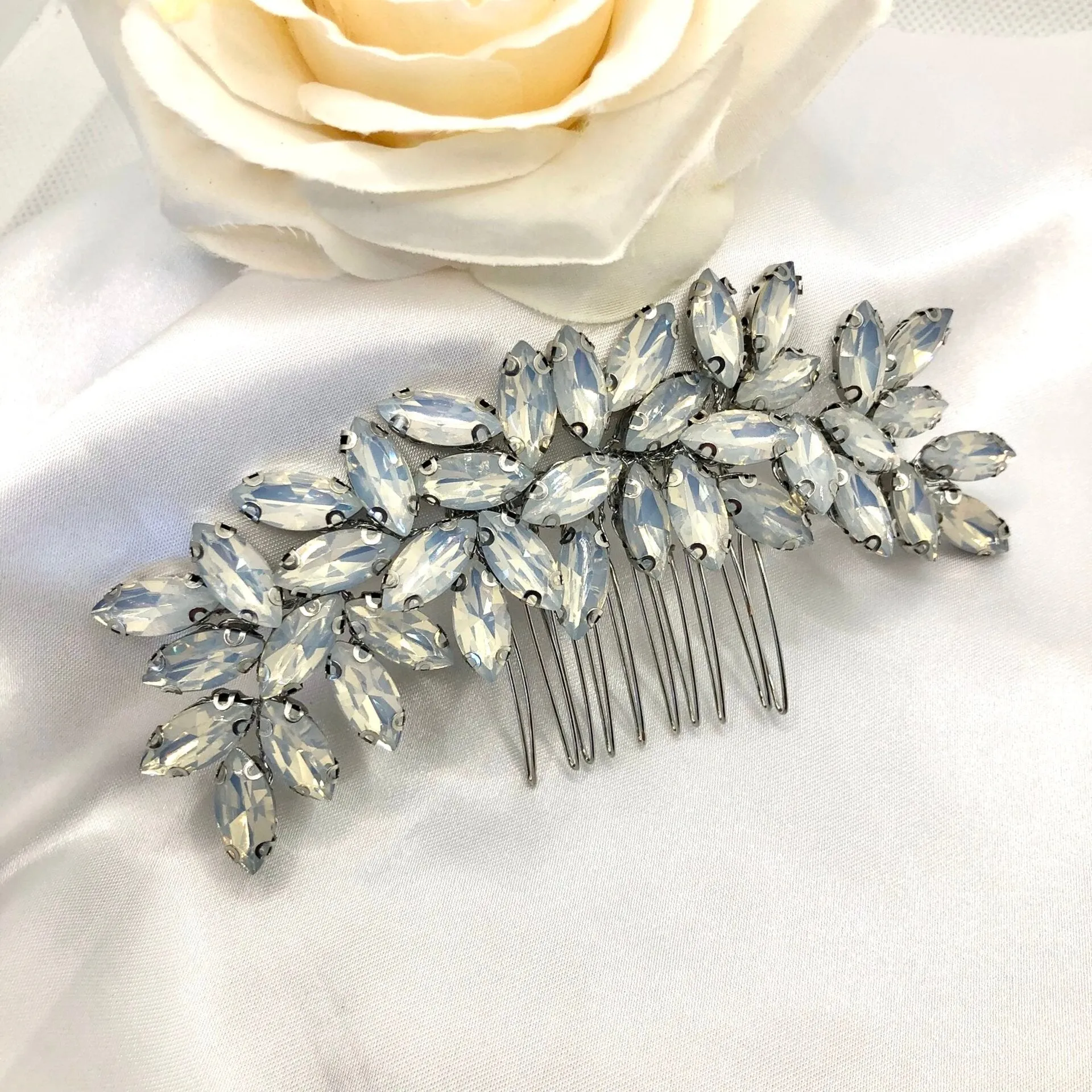 "Indigo" - Crystal Bridal Hair Comb - More Colors