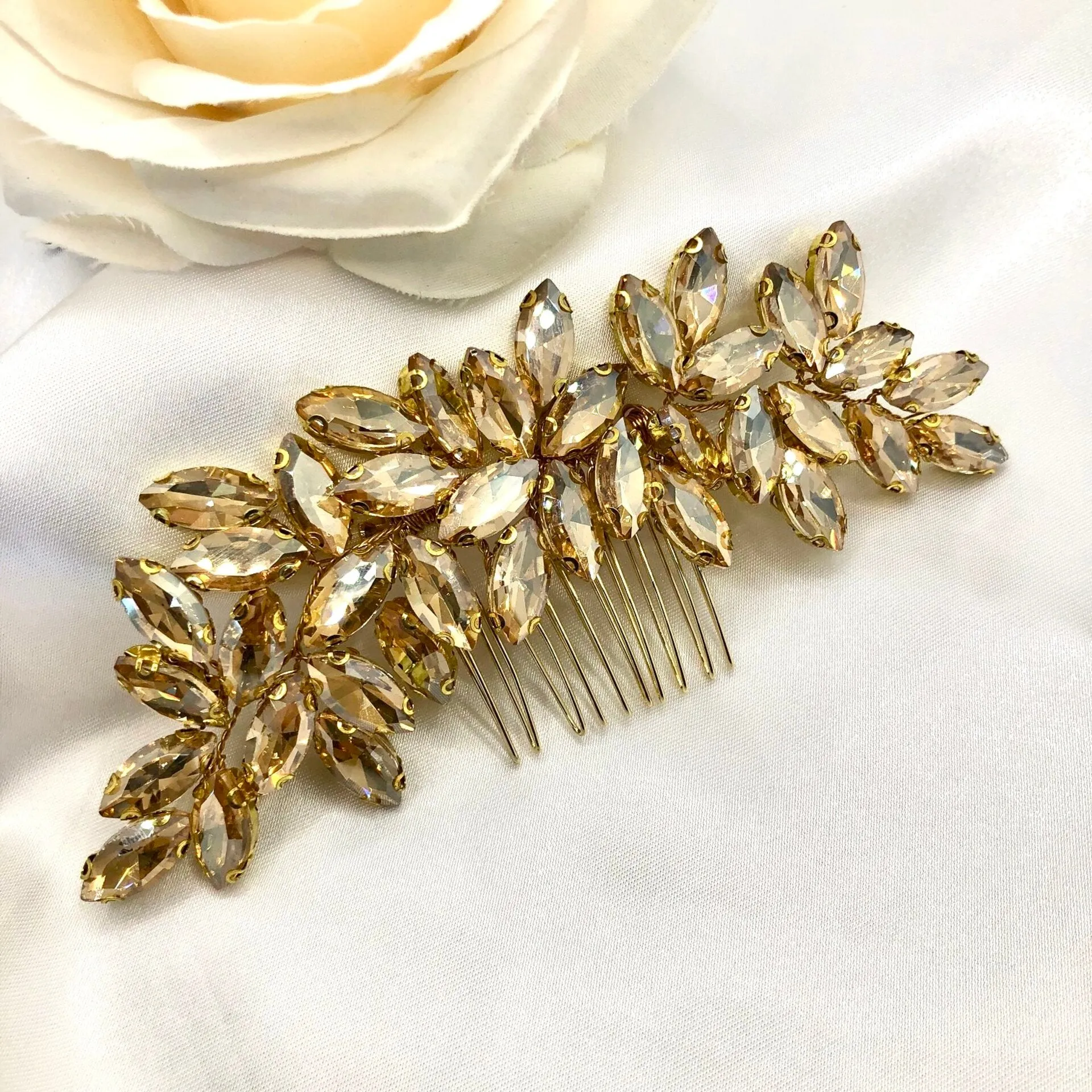 "Indigo" - Crystal Bridal Hair Comb - More Colors