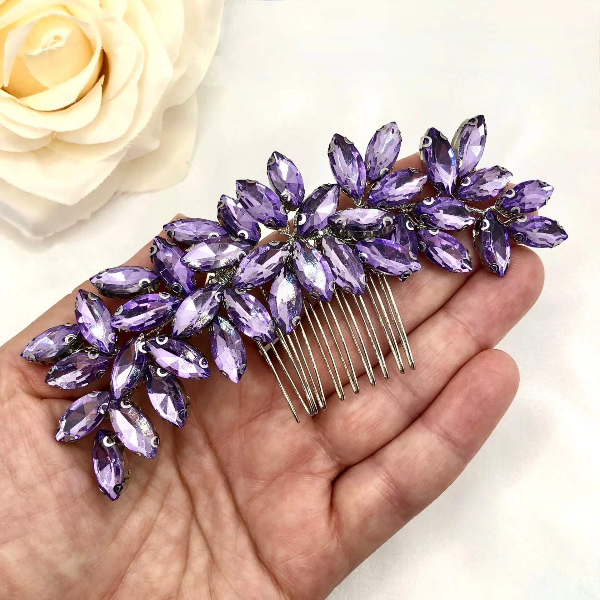 "Indigo" - Crystal Bridal Hair Comb - More Colors