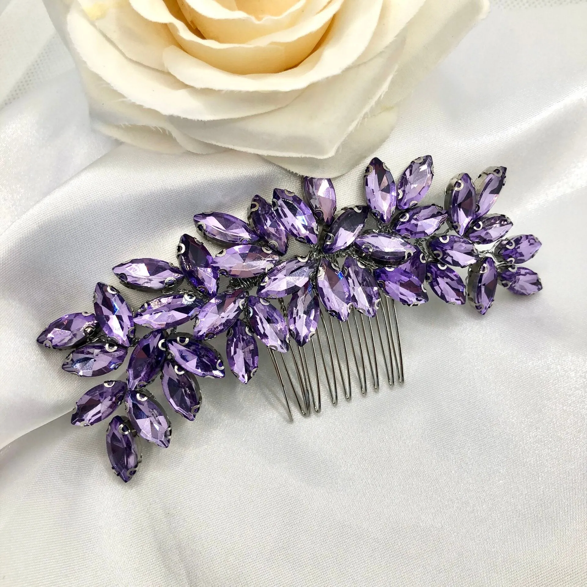 "Indigo" - Crystal Bridal Hair Comb - More Colors