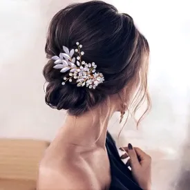 "Lesley" - Gold Pearl Bridal Hair Comb