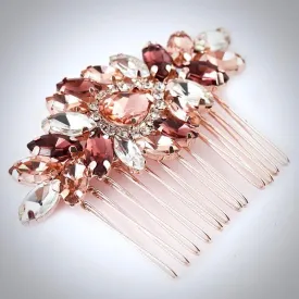 "Rosenna" - Rose Gold Bridal Hair Comb