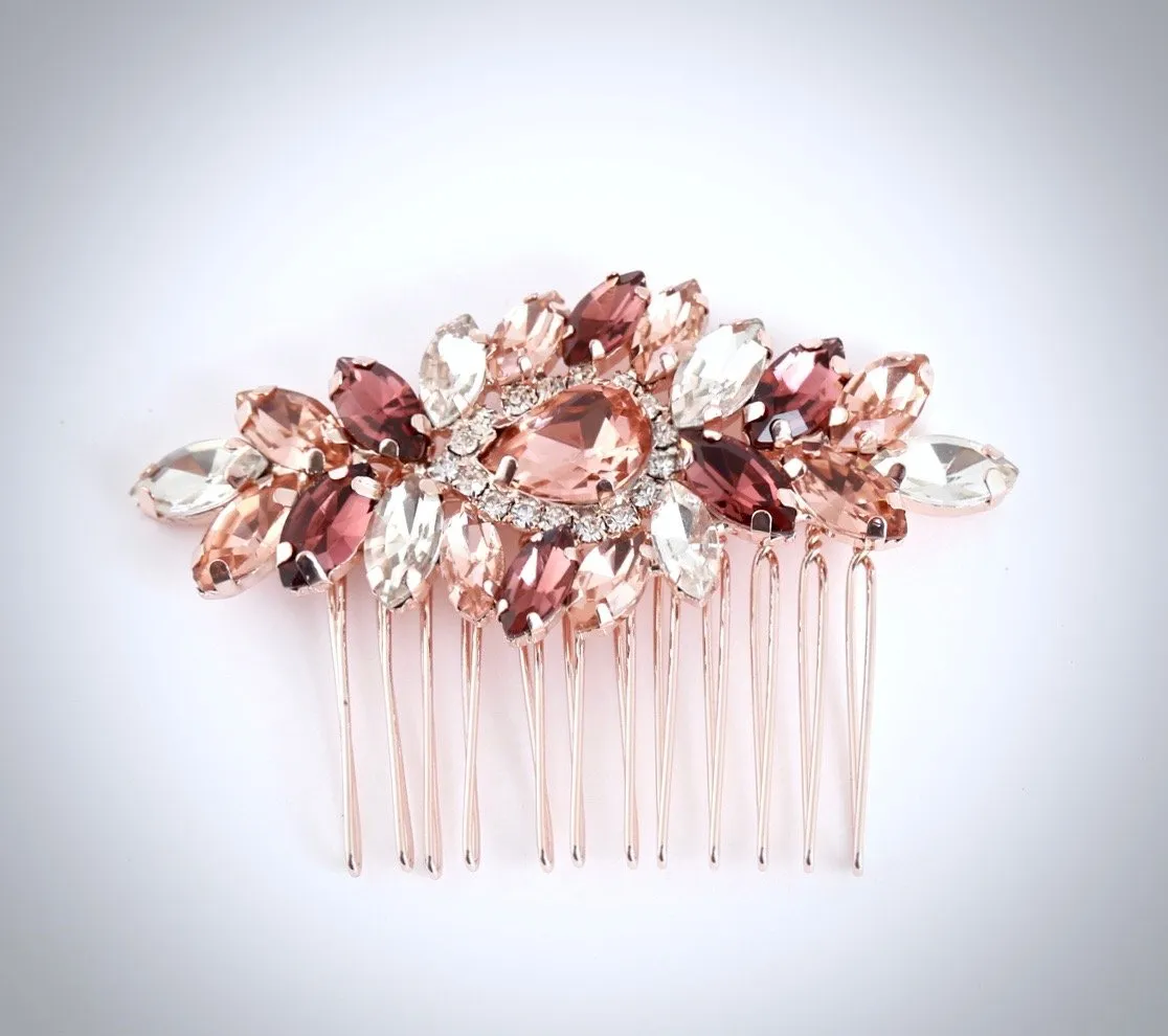 "Rosenna" - Rose Gold Bridal Hair Comb
