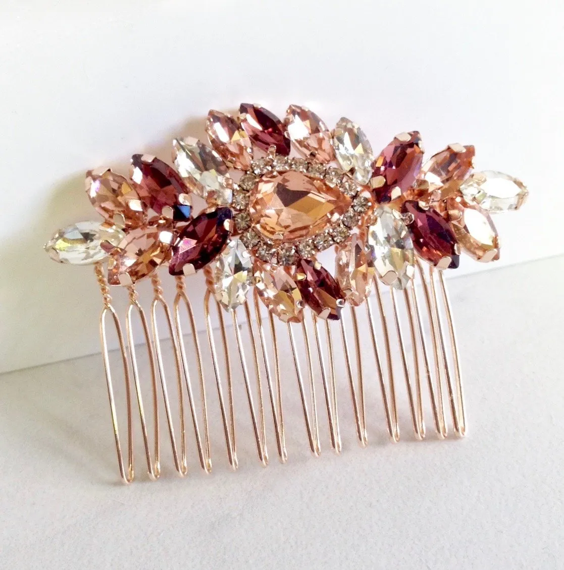 "Rosenna" - Rose Gold Bridal Hair Comb