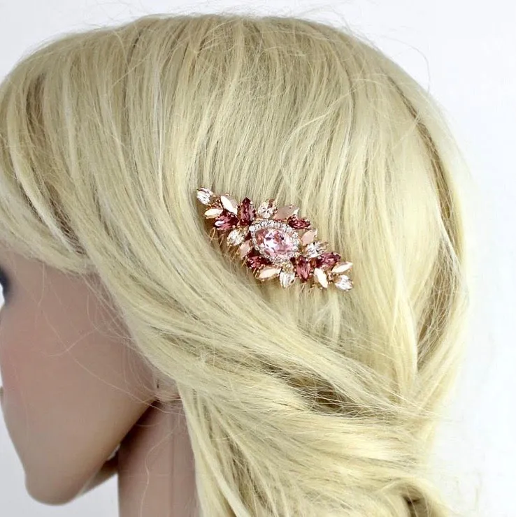"Rosenna" - Rose Gold Bridal Hair Comb