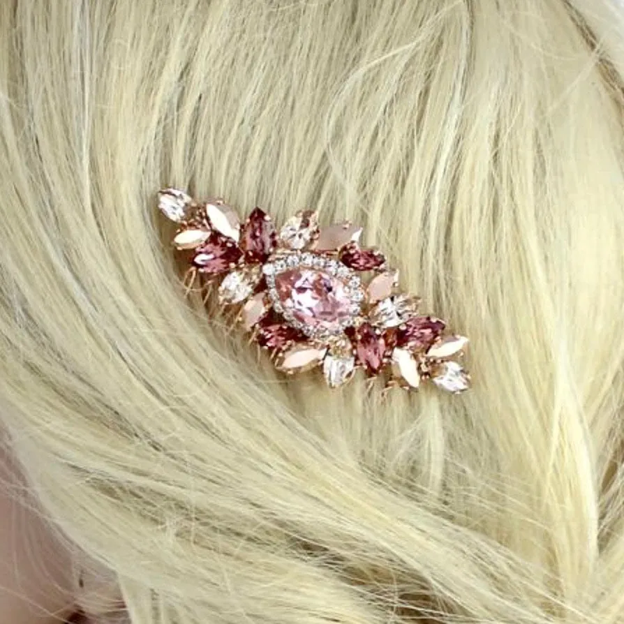 "Rosenna" - Rose Gold Bridal Hair Comb