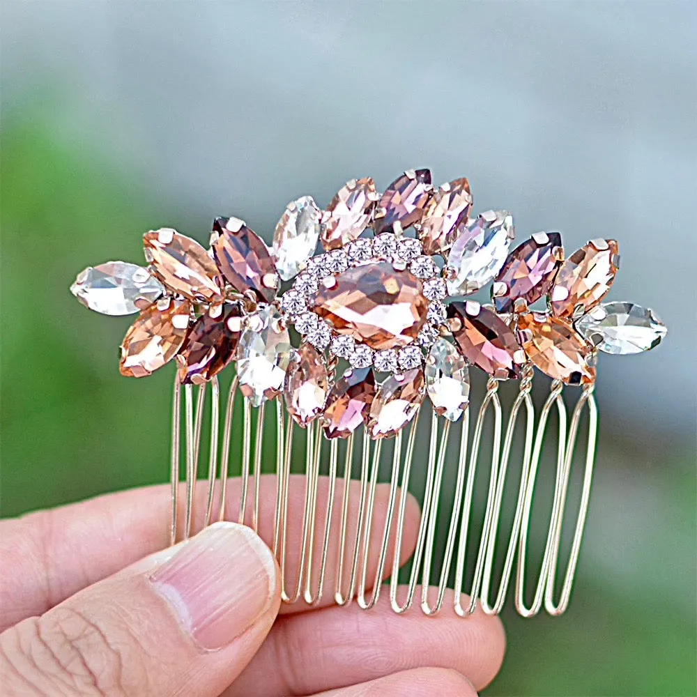 "Rosenna" - Rose Gold Bridal Hair Comb