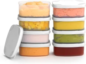 Reusable Airtight Containers 3 oz 8 pack - Snacks, Baby/Toddler Food/Puree, Condiments, Picnics & Lunch - Plastic Food Storage - Dishwasher, Microwave, Freezer Safe - BPA Free